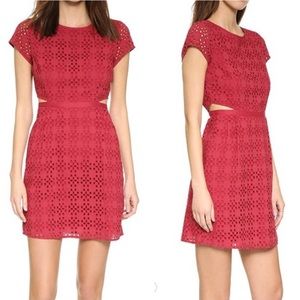 Madewell Eyelet Happening Cutout Red Cotton Dress